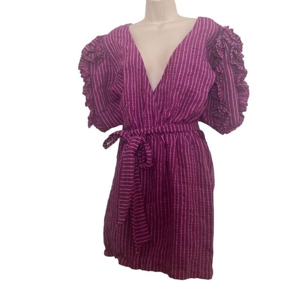 HAPPY X‎ NATURE KATE HUDSON PUFF SLEEVE MINI NWT  DRESS SIZE L - Picture 1 of 8